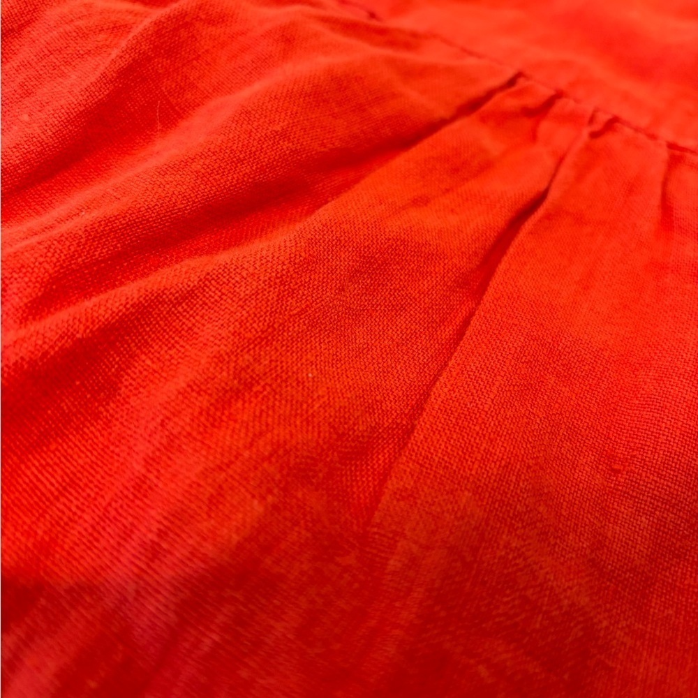 Honorine Red Linen Tiered Mini Dress Large Spaghetti Strap Summer Sundress Nwt — image 7 of 8